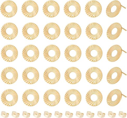 UNICRAFTALE 10pcs Golden Heart Earring Hypoallergenic Stud Earring Posts with Earring Backs Stainless Steel Earring with 1.2mm Hole for Jewelry Making 8mm in Saudi Arabia