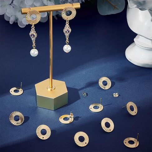 UNICRAFTALE 10pcs Golden Heart Earring Hypoallergenic Stud Earring Posts with Earring Backs Stainless Steel Earring with 1.2mm Hole for Jewelry Making 8mm in Saudi Arabia