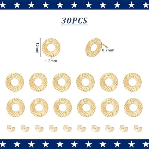 UNICRAFTALE 10pcs Golden Heart Earring Hypoallergenic Stud Earring Posts with Earring Backs Stainless Steel Earring with 1.2mm Hole for Jewelry Making 8mm in Saudi Arabia