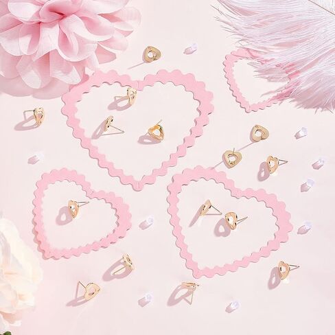 UNICRAFTALE 10pcs Golden Heart Earring Hypoallergenic Stud Earring Posts with Earring Backs Stainless Steel Earring with 1.2mm Hole for Jewelry Making 8mm in Saudi Arabia