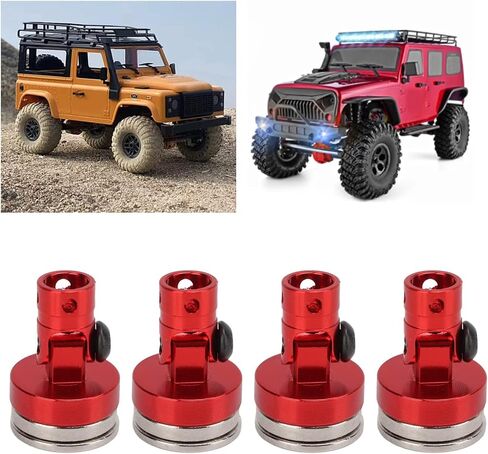 HERCHR 4Pcs RC Magnetic Body Post, Alloy Magnetic Body Post Mount, RC Car Magnetic Shell Post Body for 1/8 1/10 Remote Control Vehicle Invisible Body Shell Mount for SCX10 RC Car 4 Pack(Orange) in Saudi Arabia
