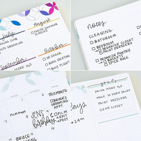 Erin Condren مخطط حياة ناعم مقاس 8 × 10 بوصة لمدة 12 شهرًا - غلاف دوائر منتصف القرن + صفحات داخلية لدوائر منتصف القرن. جدول أعمال أفقي أسبوعي وشهري غير مؤرخ in Kuwait