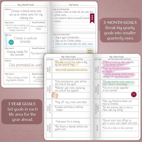 Legend Planner Pocket – Small Undated Monthly & Weekly Goal Journal and Calendar for Productivity, Mini Life Organizer Planner Perfect for Purse, Size: 3.5" x 6.2" Hardcover – Rose Gold in Kuwait