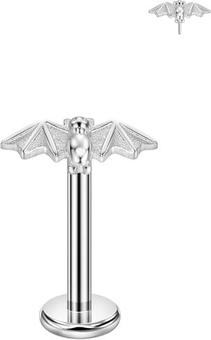 FANSING Bat Labret Studs Threadless Push Pin Earrings 316L Surgical Steel Halloween Jewelry 20g to 16g in Saudi Arabia