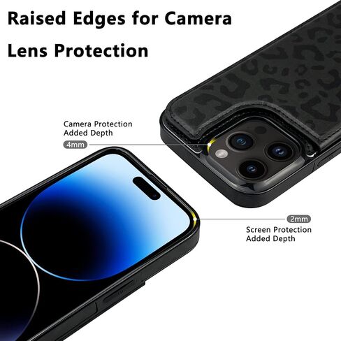 𝟐𝟎𝟐𝟐TopPerfekt حافظة جلدية قابلة للطي حامل بطاقات متوافق مع iPhone 14 Pro Max 6.7 بوصة للنساء والفتيات مع حامل بطاقات ومسند مشبك مغناطيسي مزدوج نمط رخام وردي أرجواني in Kuwait