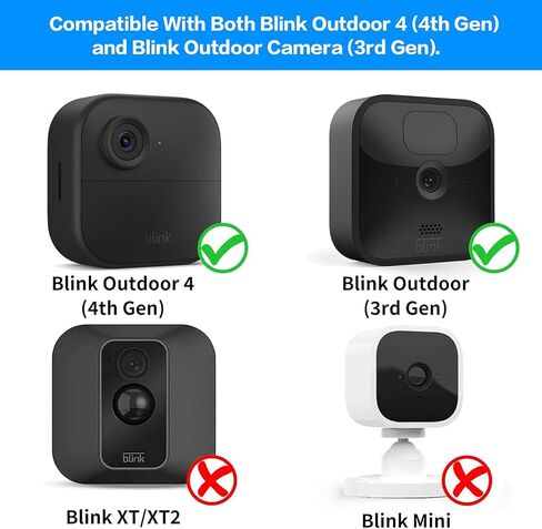 حامل جداري للكاميرا الخارجية Blink من الجيل الرابع، غطاء واقٍ مقاوم للطقس ودعامة تثبيت قابلة للتعديل 360 درجة مع وحدة مزامنة 2 حامل، 5 عبوات، أسود in Kuwait