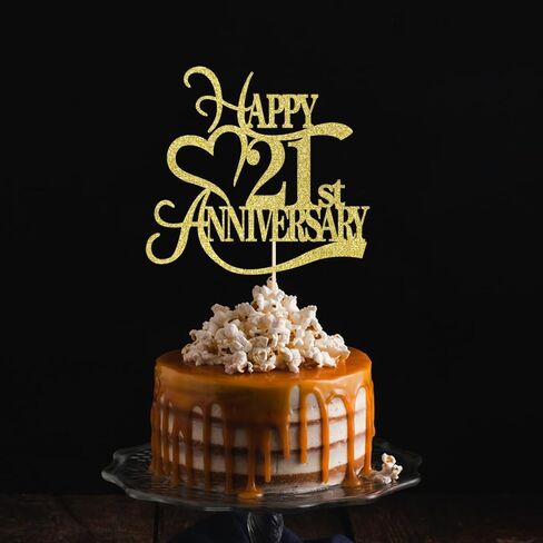Gold Glitter 50th Anniversary Cake Topper - 10 Wedding Anniversary Party Decoration Ideas, 10th Anniversary Party / 10th Birthday Party Decorations in Saudi Arabia