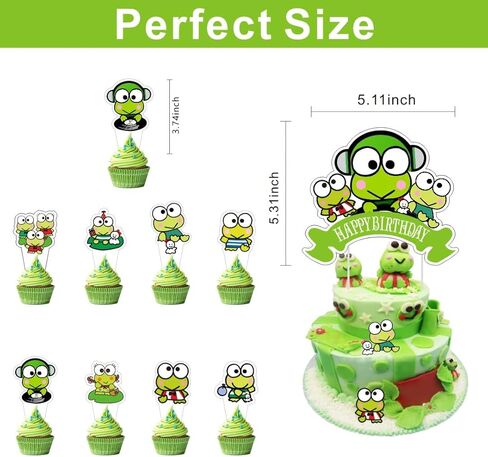 25Pcs Frog of Keroppi Cupcake Toppers and Cake Toppers for Kids Birthday Cake Decorations Party Supplies. in Saudi Arabia