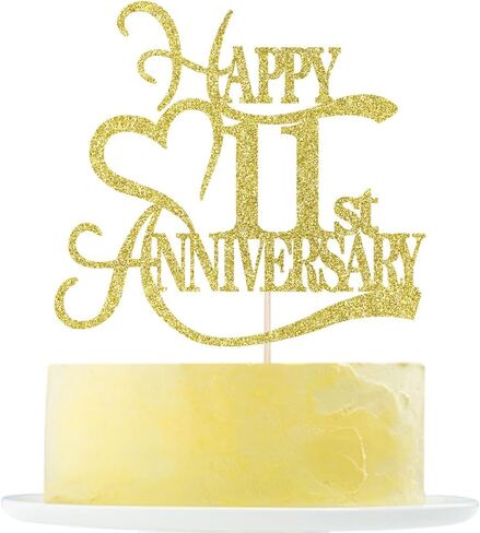 Gold Glitter 50th Anniversary Cake Topper - 10 Wedding Anniversary Party Decoration Ideas, 10th Anniversary Party / 10th Birthday Party Decorations in Saudi Arabia