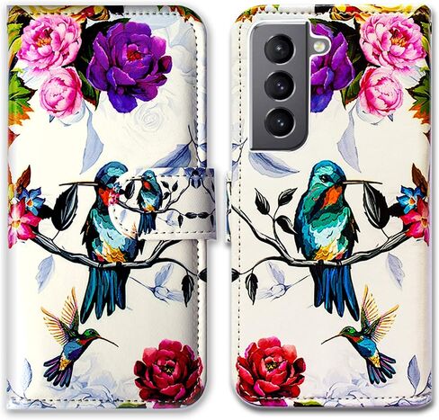 Bcov Galaxy S22 Plus Case, Black Bird Green Leather Flip Phone Case Wallet Cover with Card Slot Holder Kickstand for Samsung Galaxy S22 Plus 5G / S22+ in Saudi Arabia