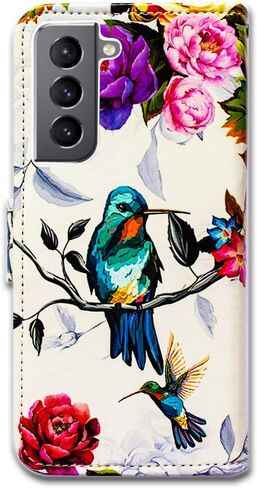 Bcov Galaxy S22 Plus Case, Black Bird Green Leather Flip Phone Case Wallet Cover with Card Slot Holder Kickstand for Samsung Galaxy S22 Plus 5G / S22+ in Saudi Arabia