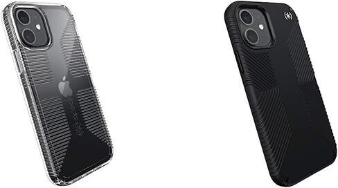 Speck iPhone 12 Clear Case - Drop Protection Fits iPhone 12 Pro Case & iPhone 12 Phones - Scratch Resistant, Extra Grip Anti-Yellowing & Anti-Fade with Slim Design - 6.1 Inch - Gemshell Grip in Saudi Arabia