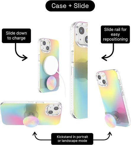 PopSockets: iPhone 13 Case with Phone Grip and Slide, Phone Case for iPhone 13 - Black in Saudi Arabia
