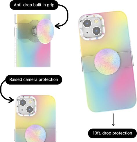 PopSockets: iPhone 13 Case with Phone Grip and Slide, Phone Case for iPhone 13 - Black in Saudi Arabia