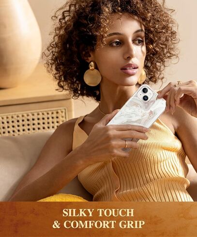 GVIEWIN مصمم لهاتف iPhone 14، جراب iPhone 13 مقاس 6.1 بوصة، [اختبار السقوط من الدرجة العسكرية 10FT] غطاء هاتف واقي ناعم من مادة TPU الواقية من الصدمات، لؤلؤي/ذهبي in Kuwait