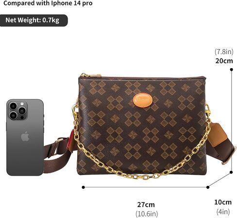 Crossbody Bags for Women Men - Leather Crossbody Purses with Print Pattern, Delicate Chain Strap Shoulder Bag for Women in Saudi Arabia