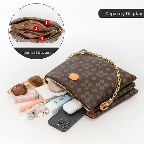 Crossbody Bags for Women Men - Leather Crossbody Purses with Print Pattern, Delicate Chain Strap Shoulder Bag for Women in Saudi Arabia