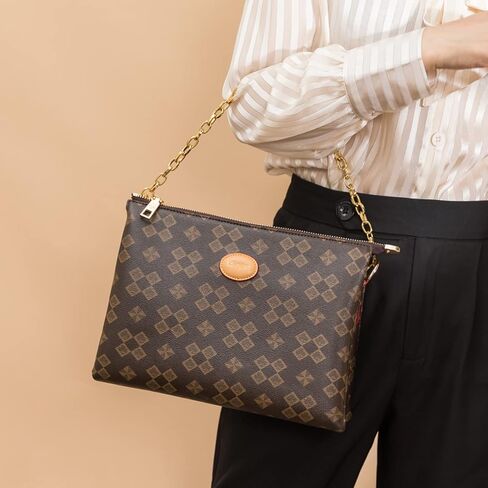 Crossbody Bags for Women Men - Leather Crossbody Purses with Print Pattern, Delicate Chain Strap Shoulder Bag for Women in Saudi Arabia