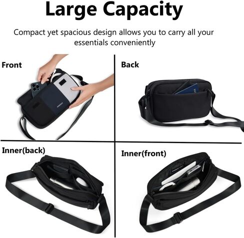 حقيبة كروس للنساء والرجال حقيبة كتف بحمالة كتف للسفر خفيفة الوزن ومقاومة للماء مع حزام قابل للتعديل للحمل اليومي حقيبة كاجوال للعمل غير الرسمي وصالة الألعاب الرياضية in Kuwait