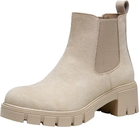 Jeossy Women's Ankle Boots 9606 Chelsea Platform Chucky Heel Booties for Women in Saudi Arabia