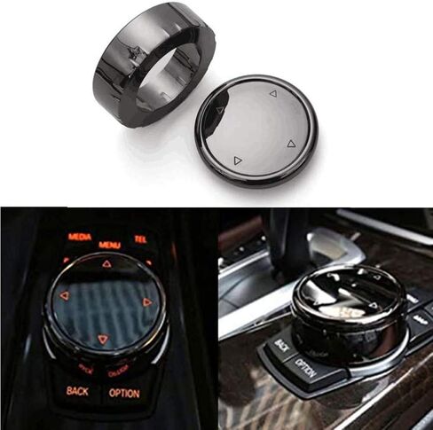 Multi Media Knob Cover,Car Interior Big Multimedia Buttons Cover Molding Trim for BMW F10 F20 F30 for iDrive(Ceramic Black) in Saudi Arabia