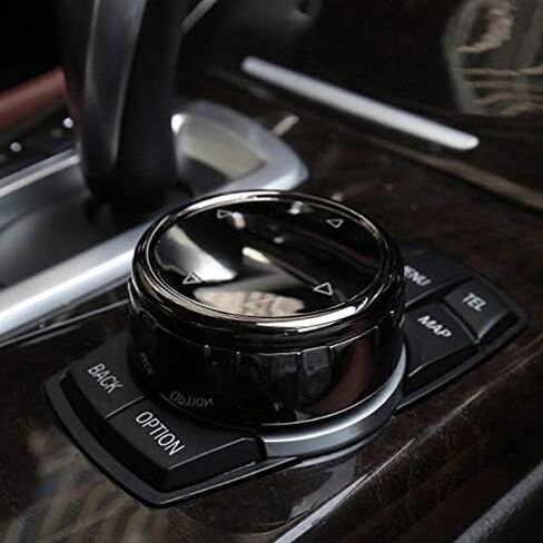 Multi Media Knob Cover,Car Interior Big Multimedia Buttons Cover Molding Trim for BMW F10 F20 F30 for iDrive(Ceramic Black) in Saudi Arabia
