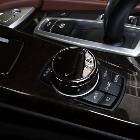 Multi Media Knob Cover,Car Interior Big Multimedia Buttons Cover Molding Trim for BMW F10 F20 F30 for iDrive(Ceramic Black) in Saudi Arabia