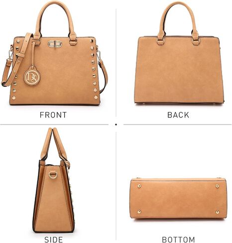 Dasein Women Medium Satchel Handbag Work Tote Shoulder Bag Top Handle Purse with Matching Clutch 2pcs Set in Kuwait