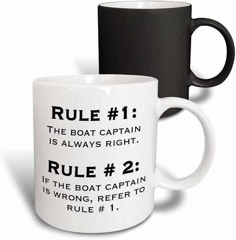 3dRose Boat Captain Rules Mug, 1 Count (Pack of 1), Blue in Saudi Arabia