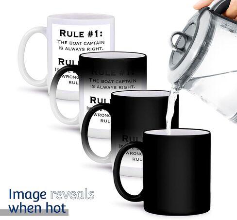 3dRose Boat Captain Rules Mug, 1 Count (Pack of 1), Blue in Saudi Arabia