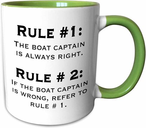 3dRose Boat Captain Rules Mug, 1 Count (Pack of 1), Blue in Saudi Arabia