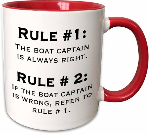 3dRose Boat Captain Rules Mug, 1 Count (Pack of 1), Blue in Saudi Arabia