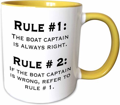 3dRose Boat Captain Rules Mug, 1 Count (Pack of 1), Blue in Saudi Arabia