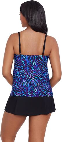 Longitude Women's Swimwear Faux Ruffle Skirtini with Pockets One Piece Swimsuit in Saudi Arabia