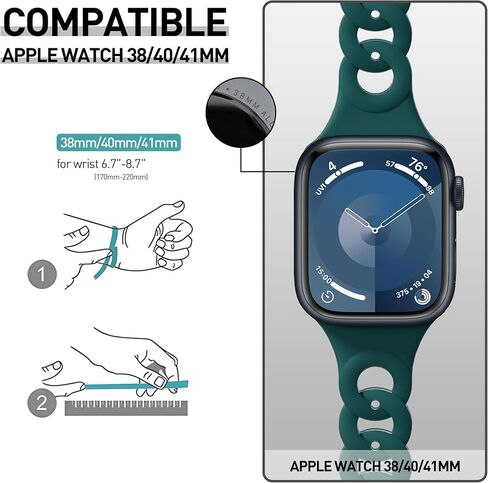 Suoman 6-Pack Silicone Band for Apple Watch Band 49mm 45mm 44mm 42mm 38mm 41mm 40mm,Adjustable Soft Silicone Replacement Strap Band for iWatch Ultra 2/Ultra/Series 9/8/7/6/5/4/SE/SE 2 With Women Men in Saudi Arabia