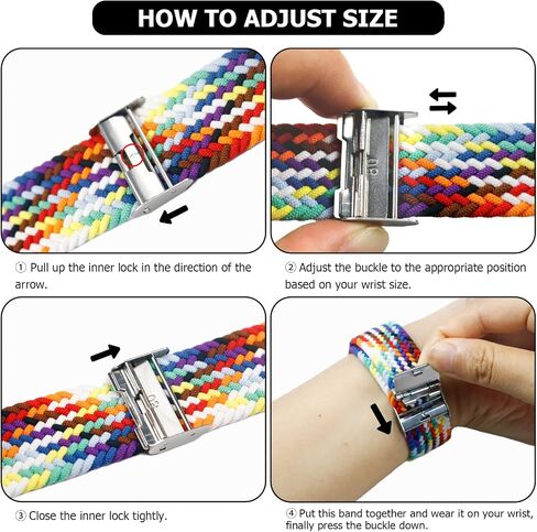 Nepfaivy Compatible with Apple Watch Band - 38mm 40mm 41mm Braided Stretchy Sport Band for Apple Watch Series SE 8 7 6 5 4 3 2 1, Women Men Nylon Fabric Elastic Loop Breathable Watch Strap for iWatch in Saudi Arabia
