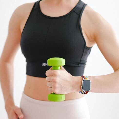 Nepfaivy Compatible with Apple Watch Band - 38mm 40mm 41mm Braided Stretchy Sport Band for Apple Watch Series SE 8 7 6 5 4 3 2 1, Women Men Nylon Fabric Elastic Loop Breathable Watch Strap for iWatch in Saudi Arabia