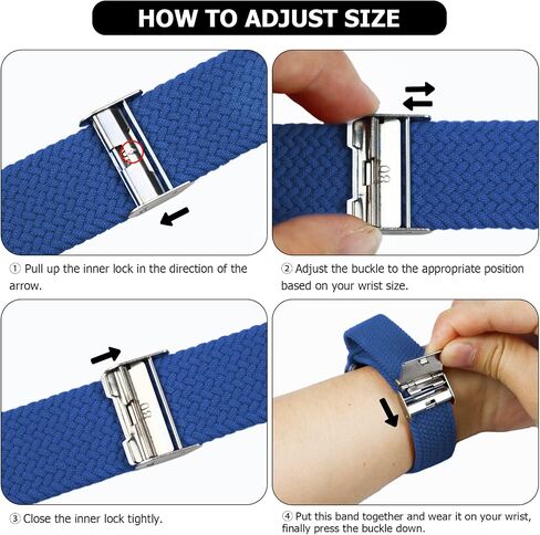 Nepfaivy Compatible with Apple Watch Band - 38mm 40mm 41mm Braided Stretchy Sport Band for Apple Watch Series SE 8 7 6 5 4 3 2 1, Women Men Nylon Fabric Elastic Loop Breathable Watch Strap for iWatch in Saudi Arabia
