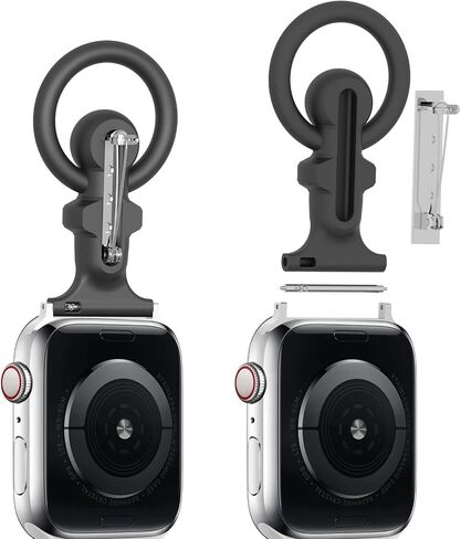 Compatible with Apple Watch Band Fob Keychain Pocket Watch Clip Pendant Carabiner Holder for iWatch Series Ultra 2, Ultra, 9 8 7 6 5 4 3 2 1 SE 38mm 40mm 41mm 42mm 44mm 45mm 49mm Nurse Strap Silicone in Saudi Arabia
