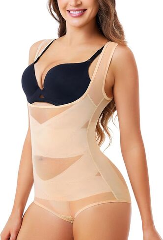Nebility Thong Shapewear Bodysuit for Women Tummy Control Body Shaper Faja Seamless Waist Trainer Corset Stomach Girdles in Kuwait