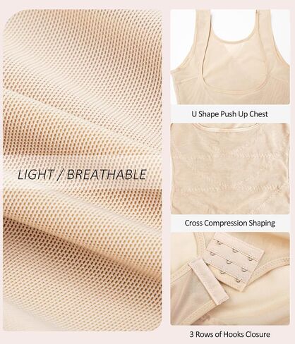 Nebility Thong Shapewear Bodysuit for Women Tummy Control Body Shaper Faja Seamless Waist Trainer Corset Stomach Girdles in Kuwait