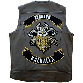vikings odin large back embroidered patches for vest/jacket (iron on)