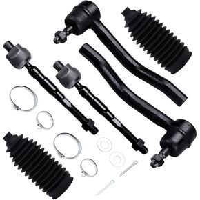 SCITOO 6-PC SET Front Suspension Control Arm Kit - Fit For Nissan Altima Outer Tie Rod End,Inner Tie Rod End Steering Rack Boots