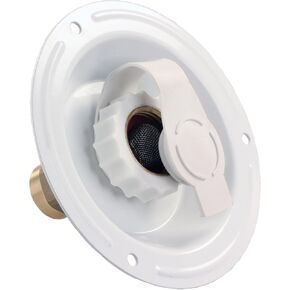 JR Products 62125 City Water Dish - 1/2" MPT,White