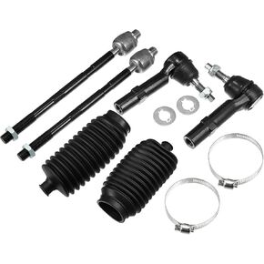 ACROPIX Front Outer Inner Tie Rod End Link with Bellows Fit for Chevrolet Traverse - Pack of 6 Black