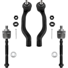 4Pcs Front Outer + Inner Tie Rods End Links LH Driver & RH Passenger Fit For Acura Integra 1994-2001, For Honda Civic 1992-1995, For Honda Civic Del Sol 1993-1997 Replace# ES3331 ES3332 EV299