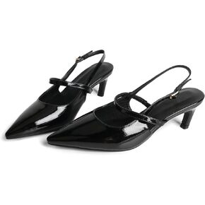 Slingback Heels for Women Kitten Heel Closed Pointed Toe Dressy Sandals Pumps for Wedding Party Casual Shoes