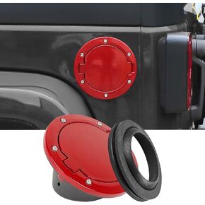 JWWY for JK Fuel Tank Cap Gas Cap Fuel Filler Petrol Tank Cover Protection Fit for Jeep Wrangler JK 2007-2017 Exterior Accessories Aluminum Alloy Orange