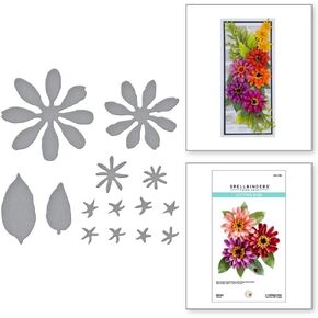 SPELLBINDERS PAPERCRAFTS, INC Spellbinders Etched Dies by Susan Tierney-Cockburn-Zinnia-The Painter's Garden, Metal