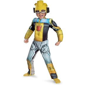 Disguise Costumes Bumblebee Rescue Bot Toddler Muscle Costume, Yellow/Silver/Blue, Medium